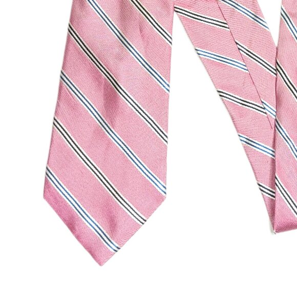 Nautica Silk Tie Men’s 61” Pink Blue Striped Designer Classic Tie New - Picture 1 of 4